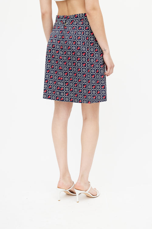 Dolce 
Gabbana Navy 
Multi Nautical Skirt