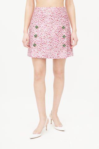 Dolce 
Gabbana Pink Brocade Mini Skirt