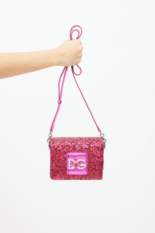 Dolce 
Gabbana Pink Metallic Sequin Bag