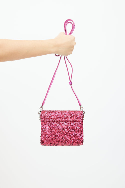 Dolce 
Gabbana Pink Metallic Sequin Bag