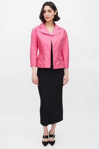 Dolce 
Gabbana Pink Silk 
Cotton Two Pocket Jacket