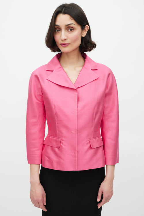 Dolce 
Gabbana Pink Silk 
Cotton Two Pocket Jacket