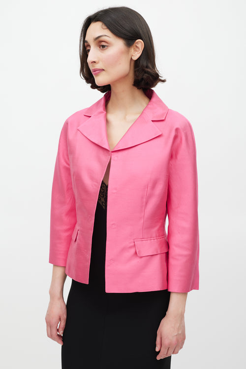 Dolce 
Gabbana Pink Silk 
Cotton Two Pocket Jacket