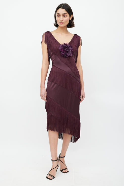 Dolce 
Gabbana Purple Tiered Fringe 
Peony Dress