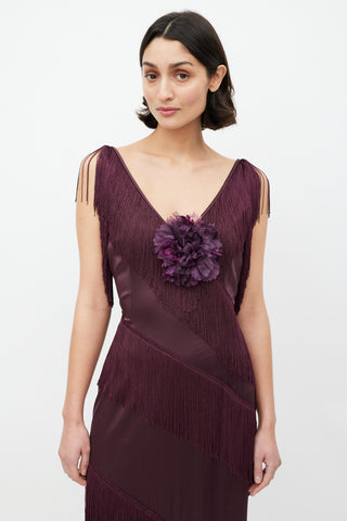 Dolce 
Gabbana Purple Tiered Fringe 
Peony Dress