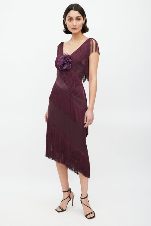 Dolce 
Gabbana Purple Tiered Fringe 
Peony Dress