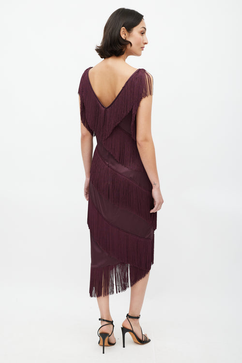 Dolce 
Gabbana Purple Tiered Fringe 
Peony Dress