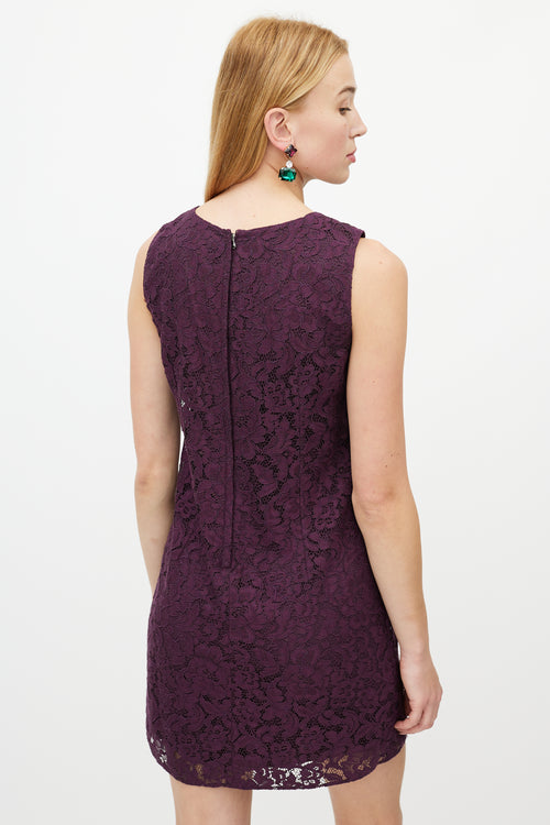 Dolce 
Gabbana Purple Floral Lace Dress