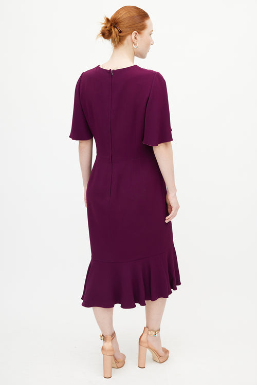 Dolce 
Gabbana Purple Ruffled Midi Dress