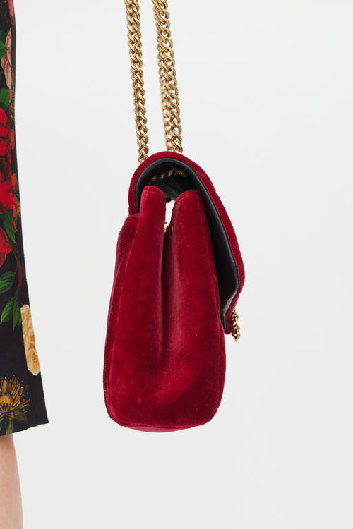 Dolce 
Gabbana Red 
Gold Velvet Large Devotion Bag