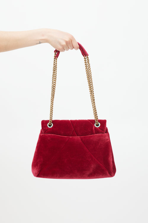 Dolce 
Gabbana Red 
Gold Velvet Large Devotion Bag