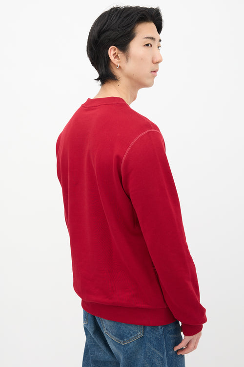 Dolce 
Gabbana Red Layered Box Logo Crewneck