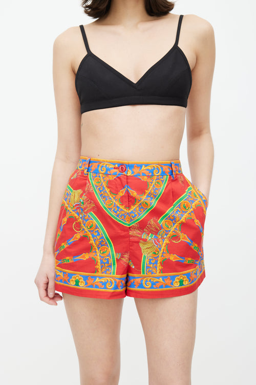 Dolce 
Gabbana Red 
Multicolour Caretto Short