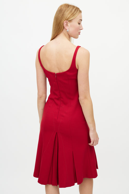 Dolce 
Gabbana Red Sleeveless Godet Dress