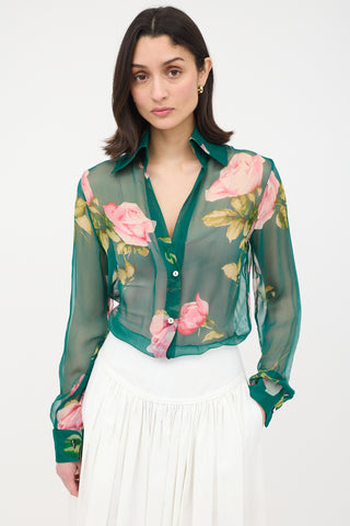 Dolce 
Gabbana Silk Floral Sheer Shirt