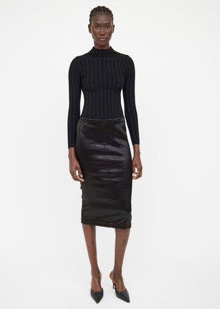 Dolce 
Gabbana Silk Panel Clasp Midi Skirt