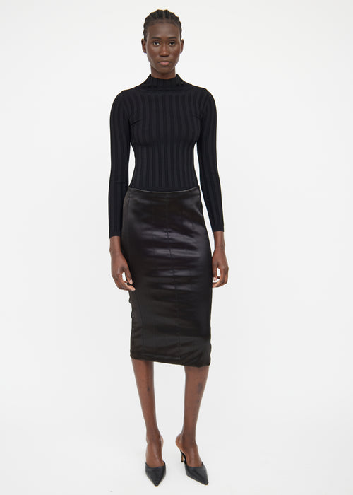 Dolce 
Gabbana Silk Panel Clasp Midi Skirt