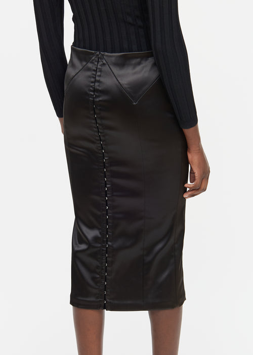 Dolce 
Gabbana Silk Panel Clasp Midi Skirt