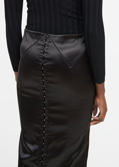 Dolce 
Gabbana Silk Panel Clasp Midi Skirt