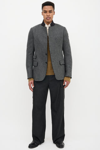 Dolce 
Gabbana Tweed Stand Collar Blazer