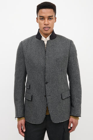 Dolce 
Gabbana Tweed Stand Collar Blazer