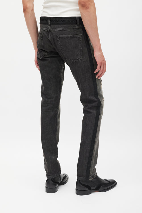 Dolce 
Gabbana Washed Black Distressed Skinny Jeans