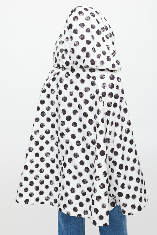 Dolce 
Gabbana White 
Black Polka Dot Rain Cape