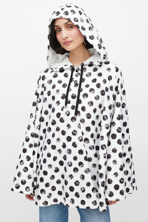 Dolce 
Gabbana White 
Black Polka Dot Rain Cape