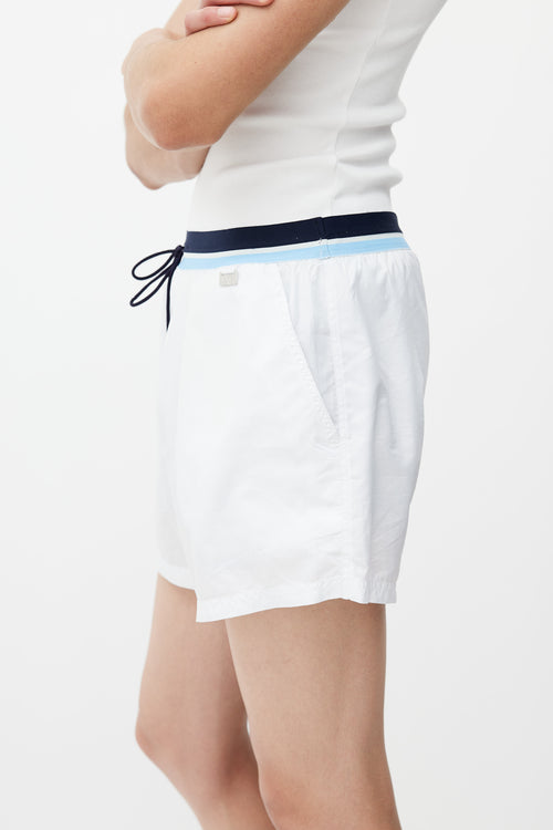 Dolce 
Gabbana White 
Blue Stripe Swim Short