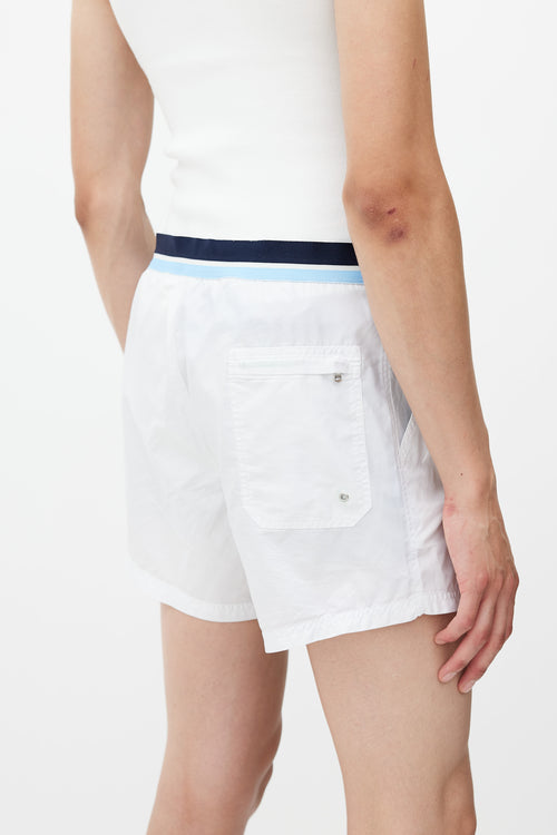 Dolce 
Gabbana White 
Blue Stripe Swim Short