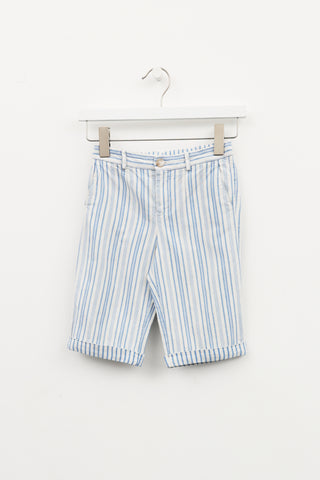 Dolce 
Gabbana Kids White and Blue Striped Shorts