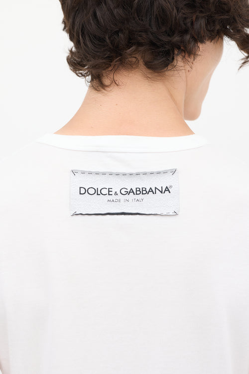 Dolce 
Gabbana White Box Logo 
Label T-Shirt