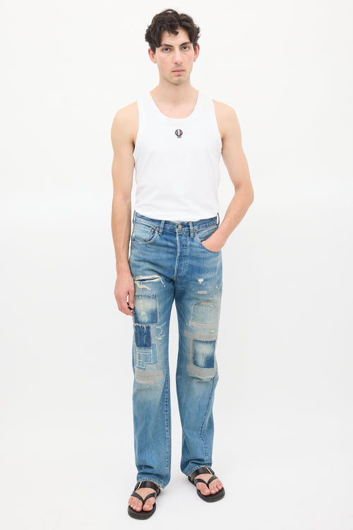 Dolce 
Gabbana White Crest Patch Logo Tank Top