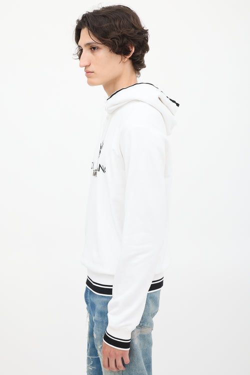 Dolce 
Gabbana White Crown Logo Hoodie