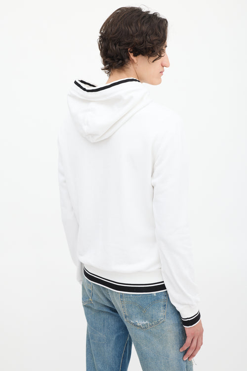 Dolce 
Gabbana White Crown Logo Hoodie