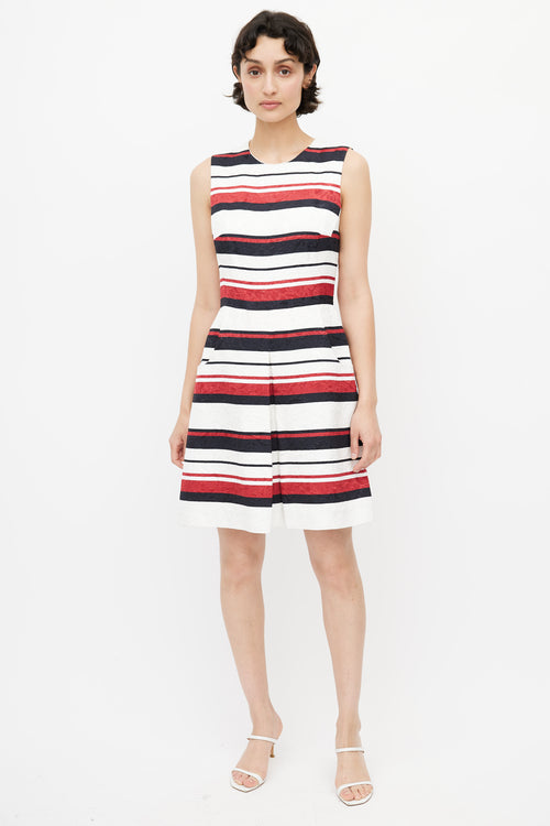 Dolce 
Gabbana White 
Multi Stripe Dress