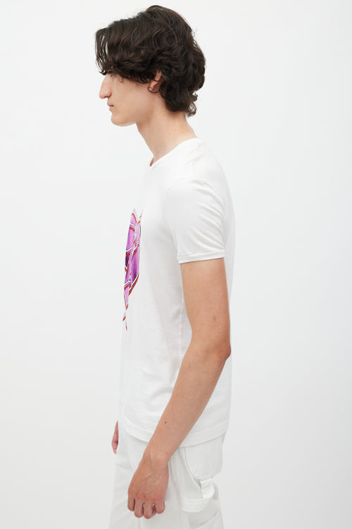 Dolce 
Gabbana White 
Multicolour Love Print T-Shirt