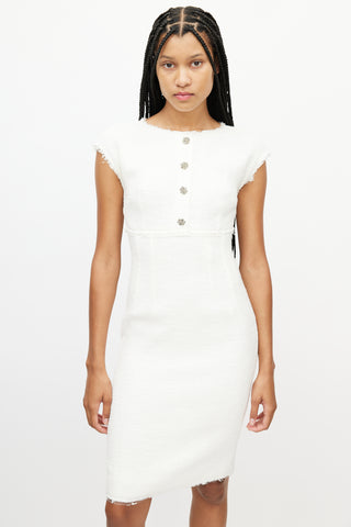 Dolce 
Gabbana White Tweed Jewel Dress