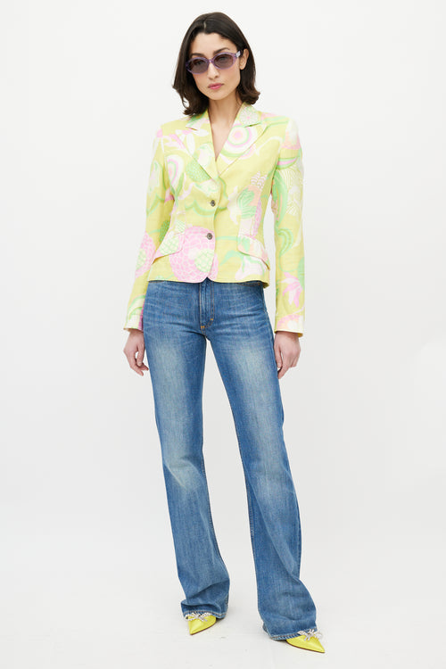 Dolce 
Gabbana Yellow 
Multi Floral Blazer