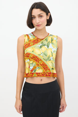 Dolce 
Gabbana Yellow 
Multicolour Lemon Printed Tank Top