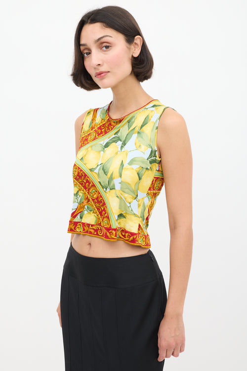 Dolce 
Gabbana Yellow 
Multicolour Lemon Printed Tank Top