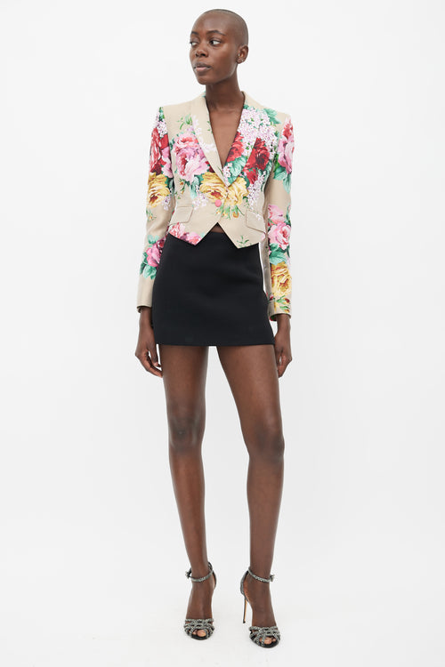 Dolce 
Gabbana Beige 
Multicolour Floral Brocade Blazer