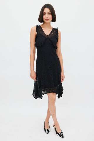 Dolce 
Gabbana Black Crochet Sleeveless Midi Dress