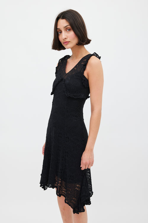 Dolce 
Gabbana Black Crochet Sleeveless Midi Dress