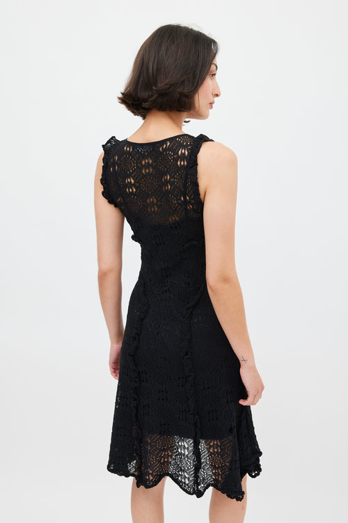 Dolce 
Gabbana Black Crochet Sleeveless Midi Dress