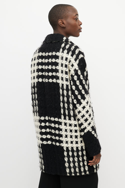 Dolce 
Gabbana Black 
White Checkered Coat