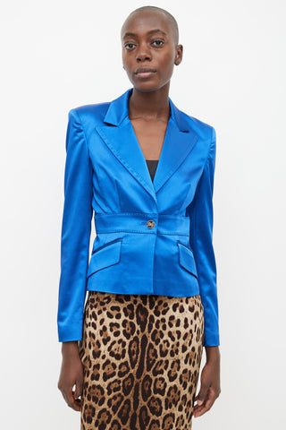 Dolce 
Gabbana Blue Satin Blazer