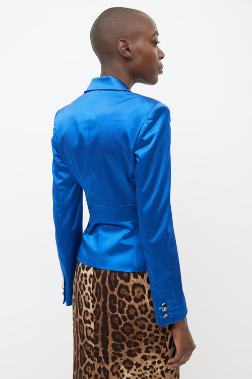 Dolce 
Gabbana Blue Satin Blazer