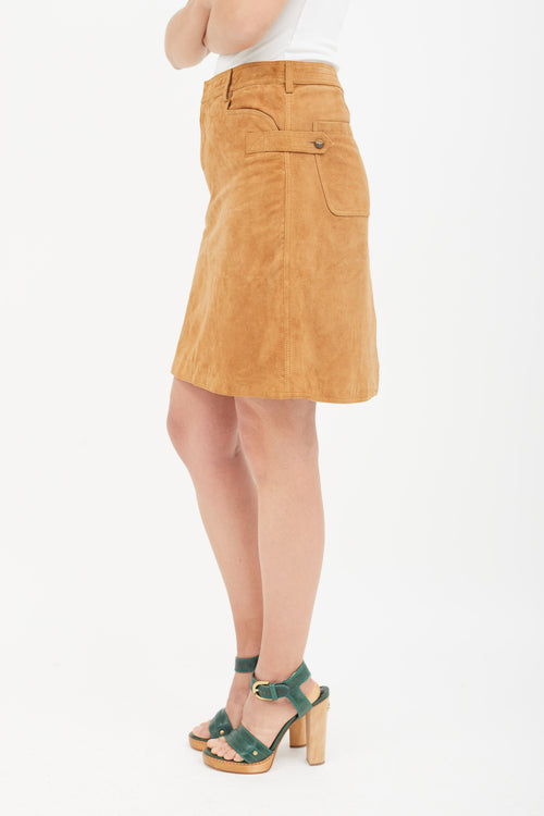 Dolce 
Gabbana Brown Suede Skirt