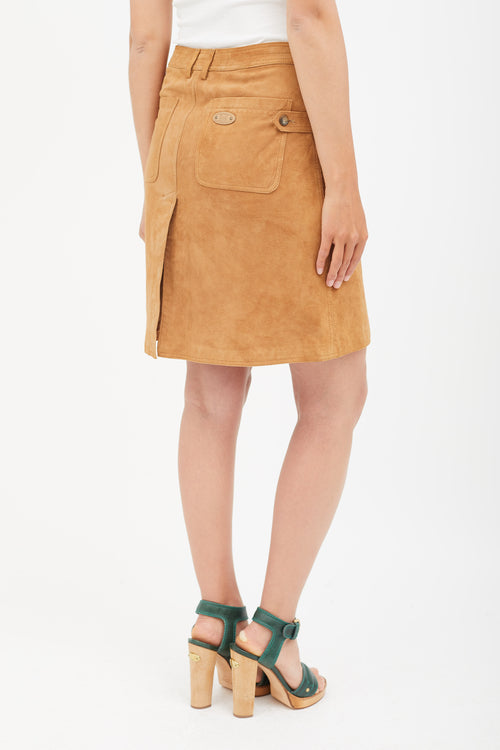 Dolce 
Gabbana Brown Suede Skirt